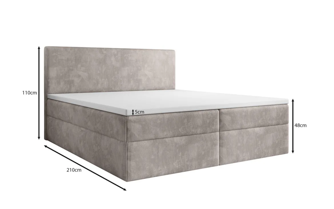 Boxspringbett Soft in Cord mit Stauraum