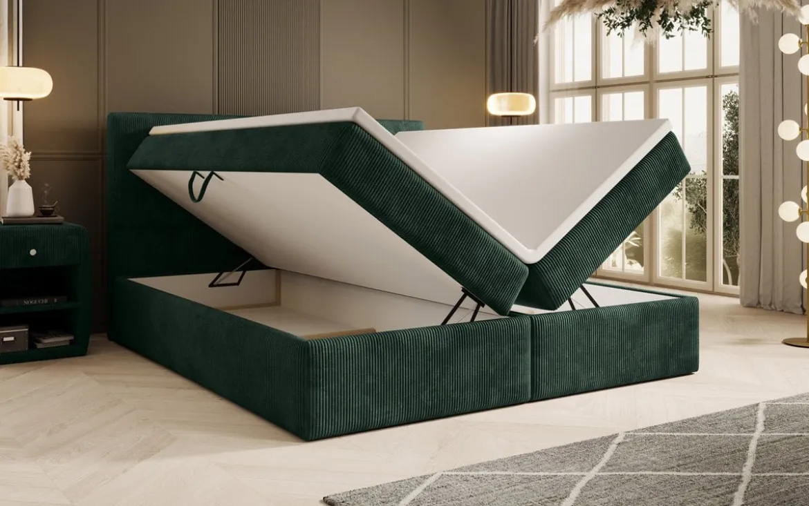 Boxspringbett Soft in Cord mit Stauraum