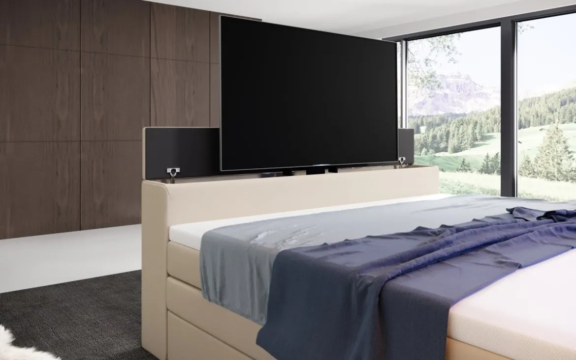 Boxspringbett Sonino mit TV Lift, RGB und Stauraum