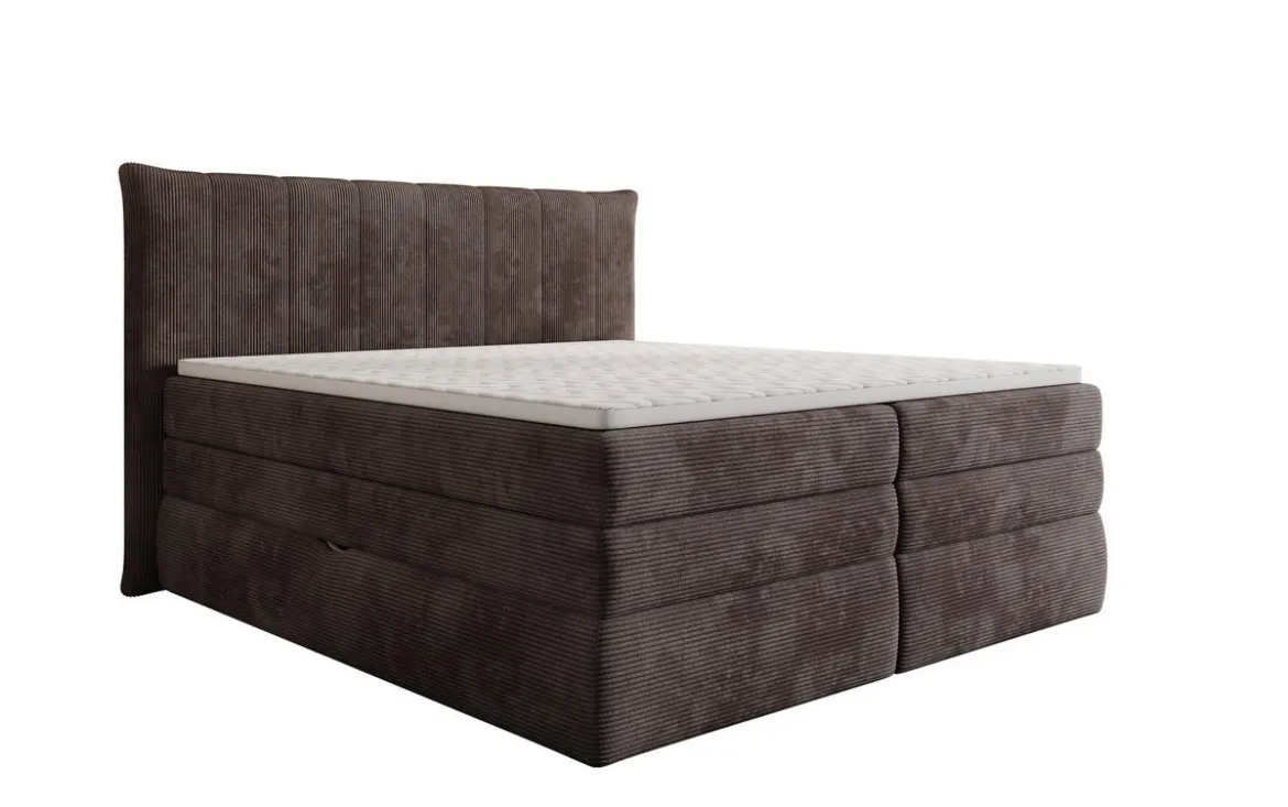 Boxspringbett Stella mit Stauraum in Cord