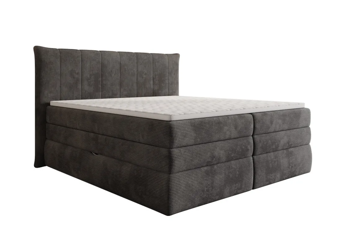 Boxspringbett Stella mit Stauraum in Cord