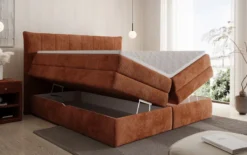 Boxspringbett Stella mit Stauraum in Cord
