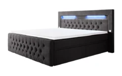 Boxspringbett Sunshine mit indirekter Beleuchtung, USB und Stauraum
