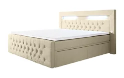 Boxspringbett Sunshine mit indirekter Beleuchtung, USB und Stauraum