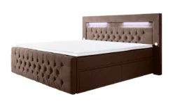 Boxspringbett Sunshine mit indirekter Beleuchtung, USB und Stauraum