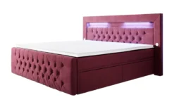Boxspringbett Sunshine mit indirekter Beleuchtung, USB und Stauraum