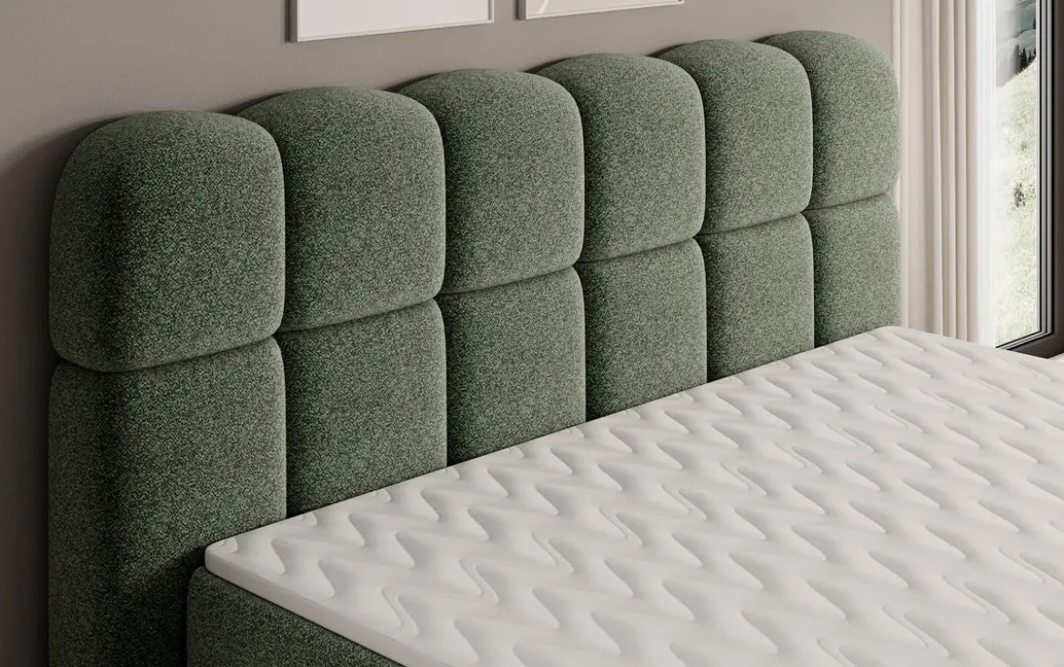 Boxspringbett Tilde in Strukturstoff mit Stauraum