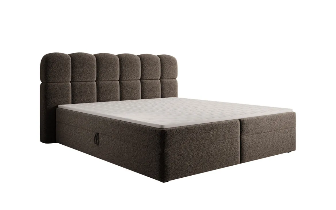Boxspringbett Tilde in Strukturstoff mit Stauraum