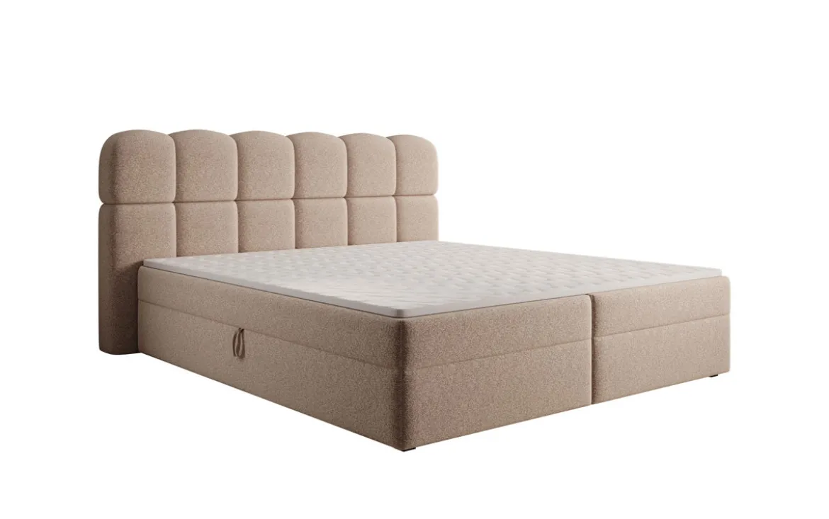 Boxspringbett Tilde in Strukturstoff mit Stauraum