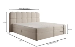 Boxspringbett Tilde in Strukturstoff mit Stauraum