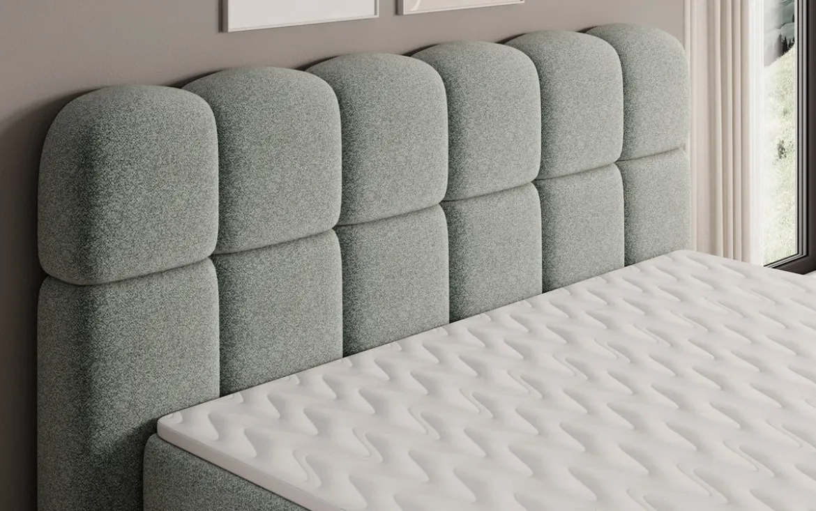 Boxspringbett Tilde in Strukturstoff mit Stauraum