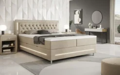 Boxspringbett Tino mit RGB, USB und Stauraum