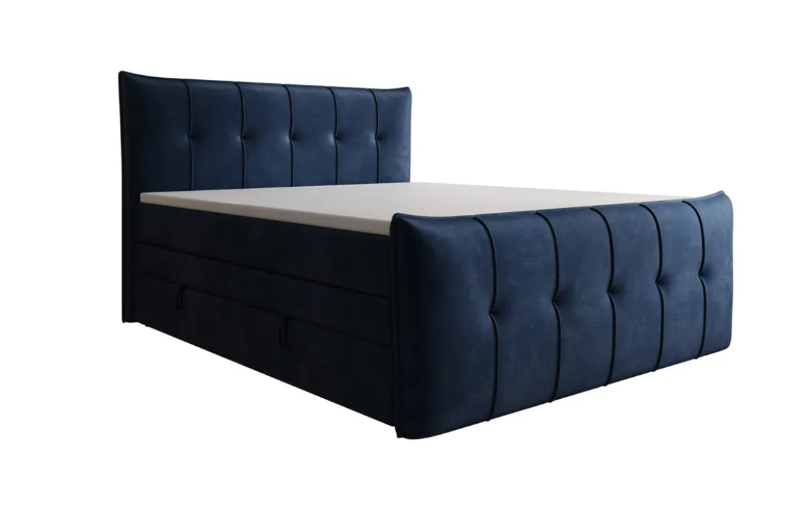 Boxspringbett Treviso mit Stauraum in Samt