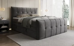 Boxspringbett Treviso mit Stauraum in Samt