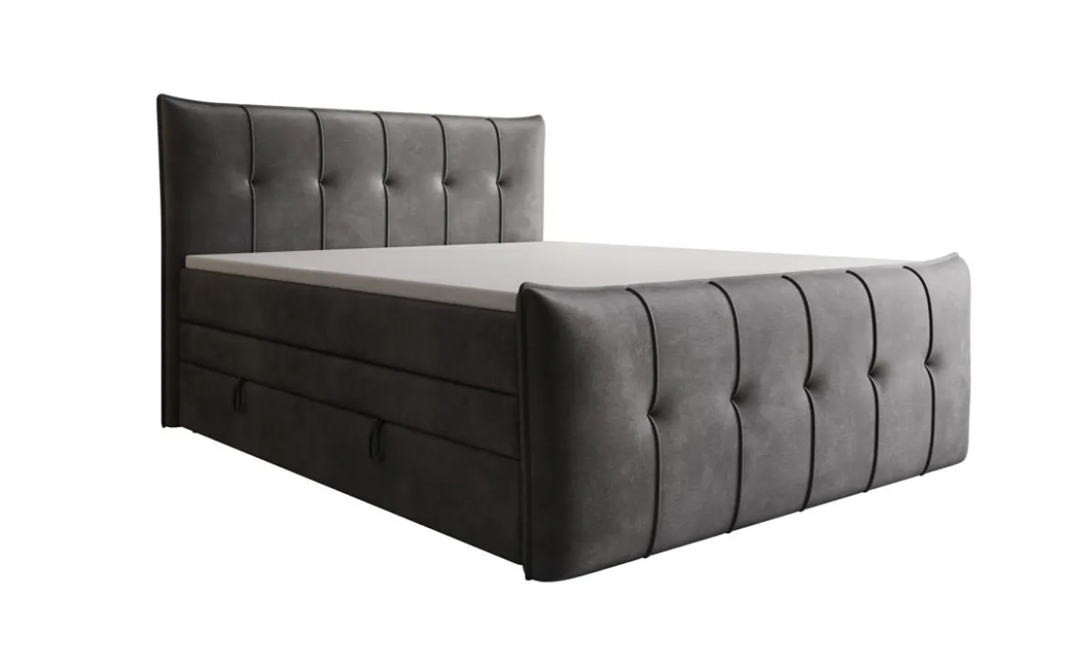 Boxspringbett Treviso mit Stauraum in Samt