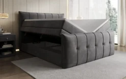 Boxspringbett Treviso mit Stauraum in Samt