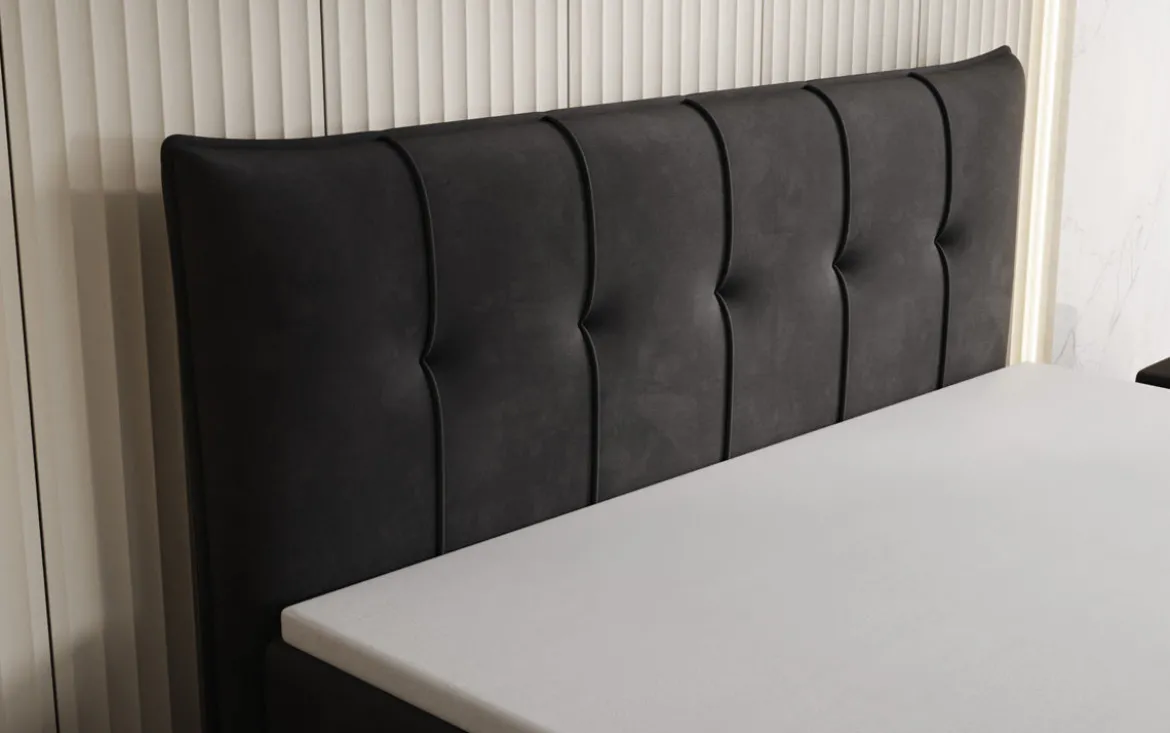 Boxspringbett Treviso mit Stauraum in Samt