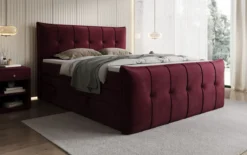 Boxspringbett Treviso mit Stauraum in Samt