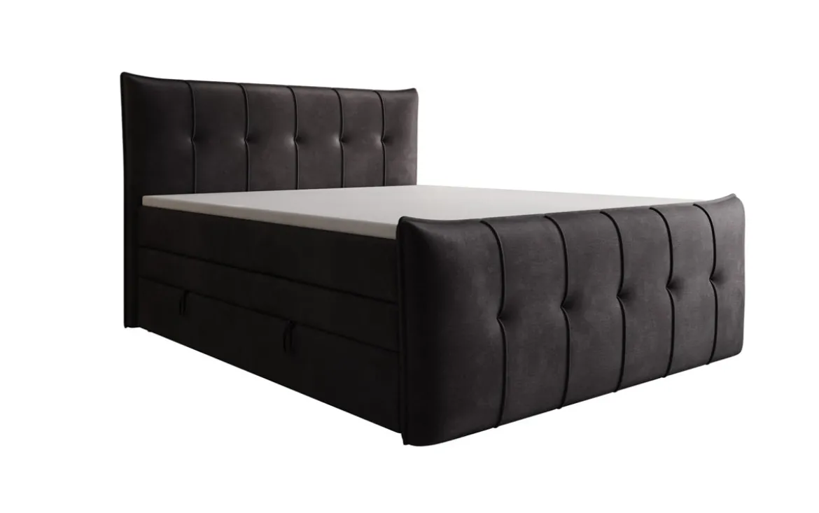 Boxspringbett Treviso mit Stauraum in Samt