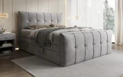 Boxspringbett Treviso mit Stauraum in Samt