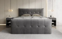 Boxspringbett Treviso mit Stauraum in Samt