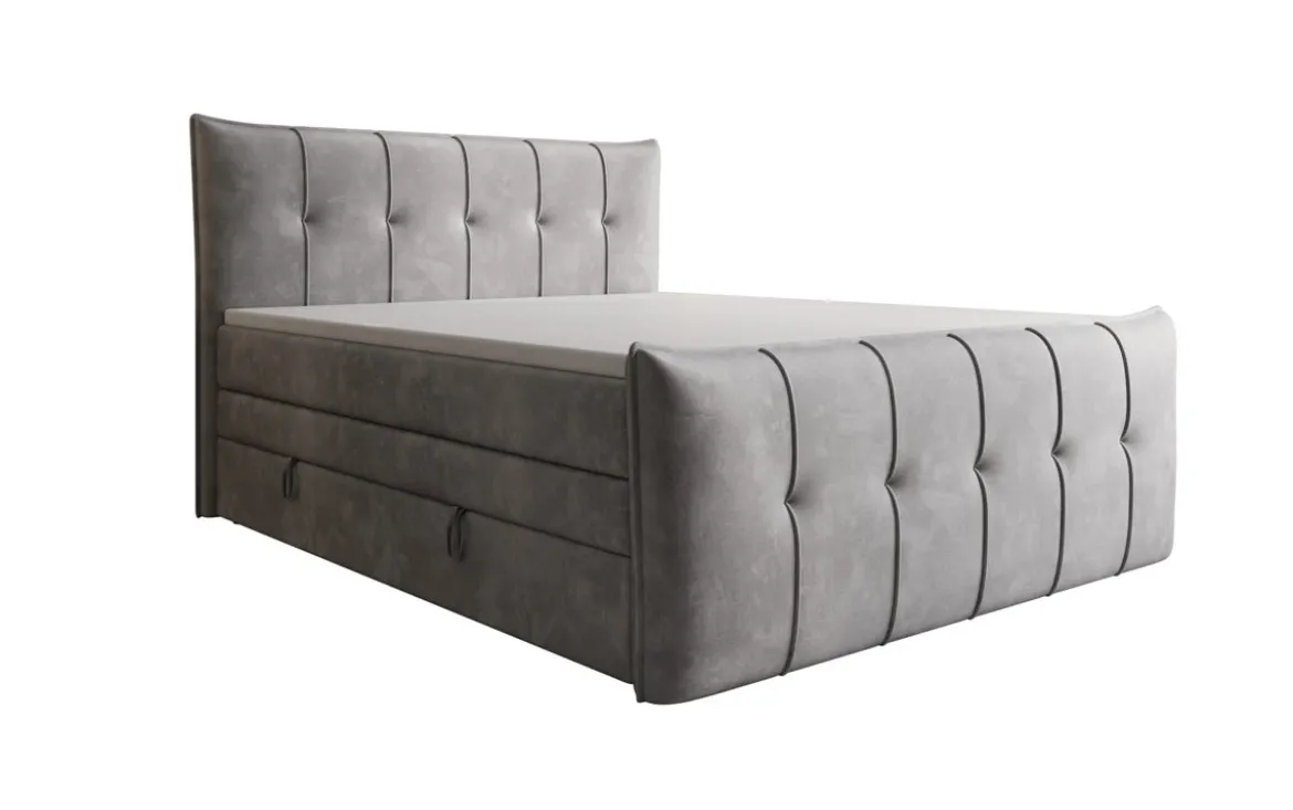 Boxspringbett Treviso mit Stauraum in Samt