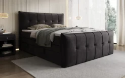 Boxspringbett Treviso mit Stauraum in Samt