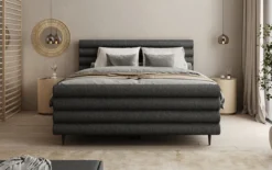 Boxspringbett Tubo in Strukturstoff mit Stauraum