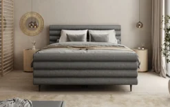 Boxspringbett Tubo in Strukturstoff mit Stauraum