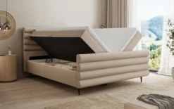 Boxspringbett Tubo in Strukturstoff mit Stauraum