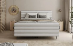 Boxspringbett Tubo in Strukturstoff mit Stauraum