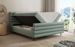 Boxspringbett Tubo in Strukturstoff mit Stauraum