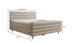 Boxspringbett Tubo in Strukturstoff mit Stauraum