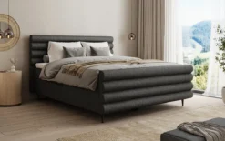 Boxspringbett Tubo in Strukturstoff mit Stauraum