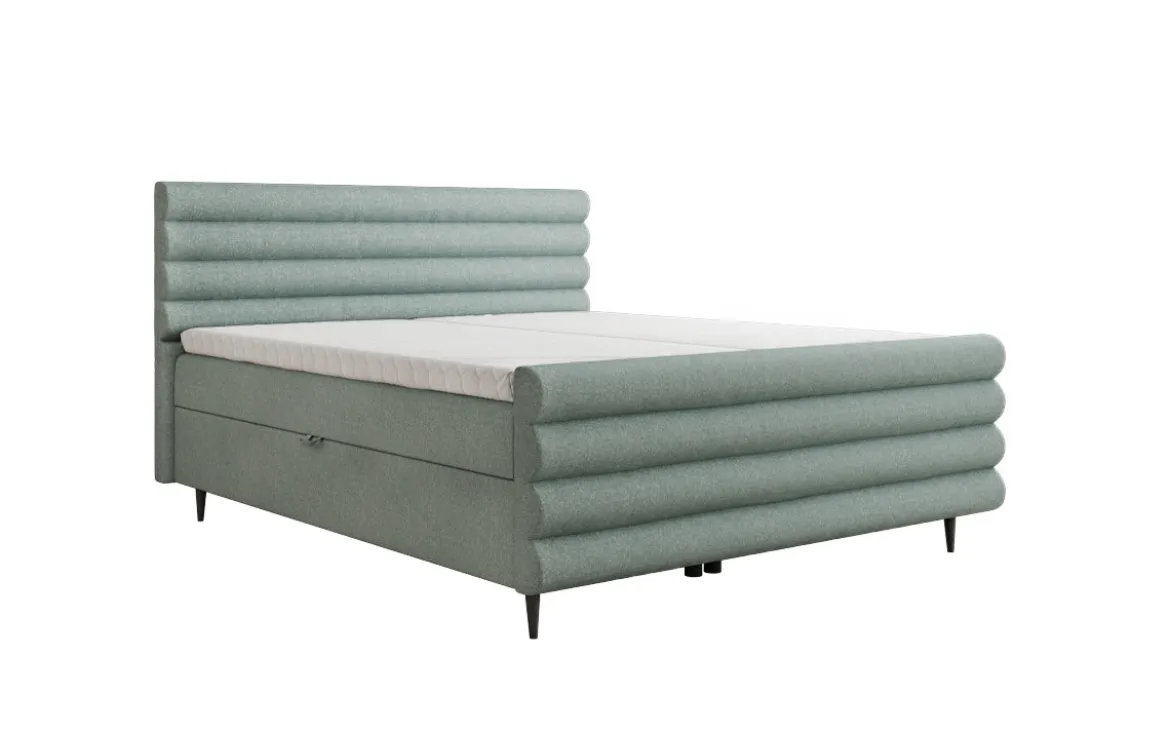 Boxspringbett Tubo in Strukturstoff mit Stauraum