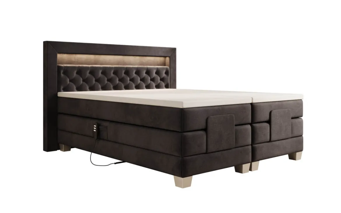 Boxspringbett Velora Samt elektrisch verstellbar mit LED