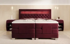 Boxspringbett Velora Samt elektrisch verstellbar mit LED