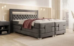 Boxspringbett Velora Samt elektrisch verstellbar mit LED