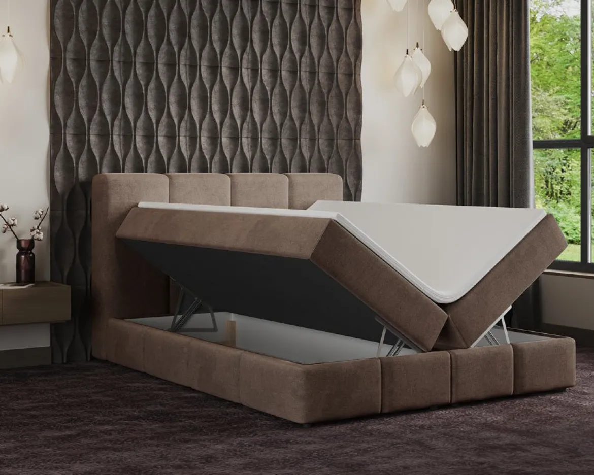 Boxspringbett Venedig Samt mit Stauraum