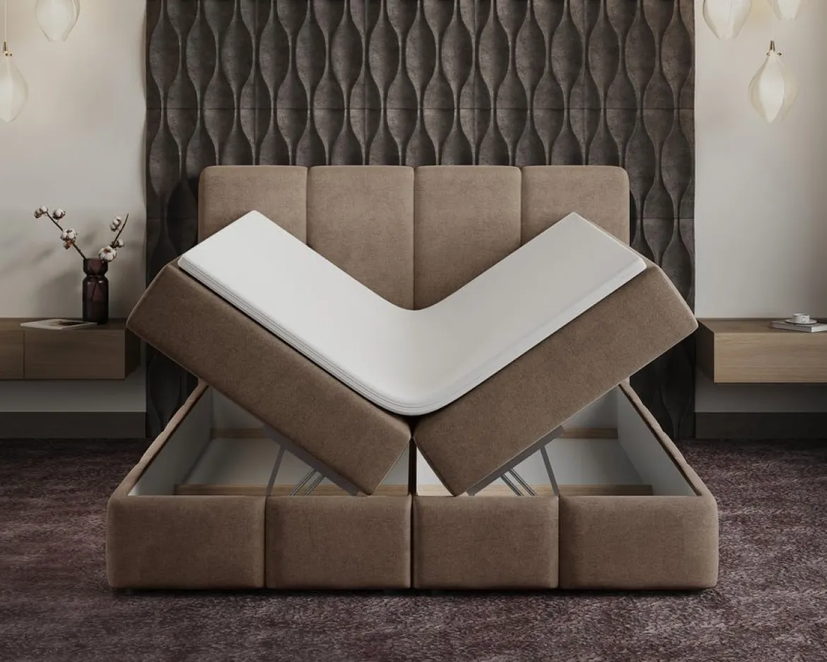 Boxspringbett Venedig Samt mit Stauraum