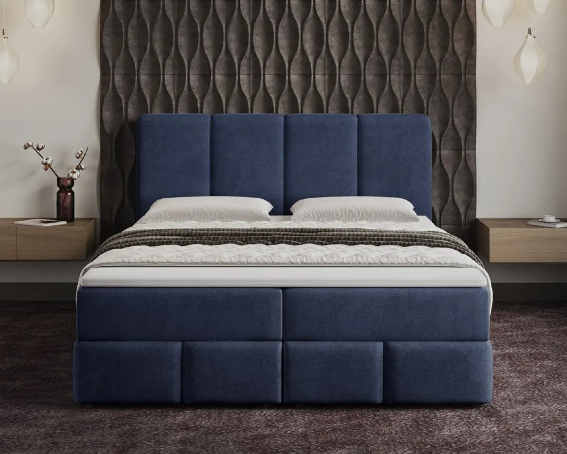 Boxspringbett Venedig Samt mit Stauraum