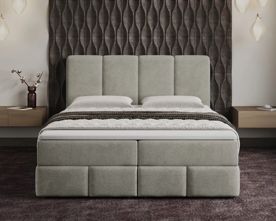 Boxspringbett Venedig Samt mit Stauraum