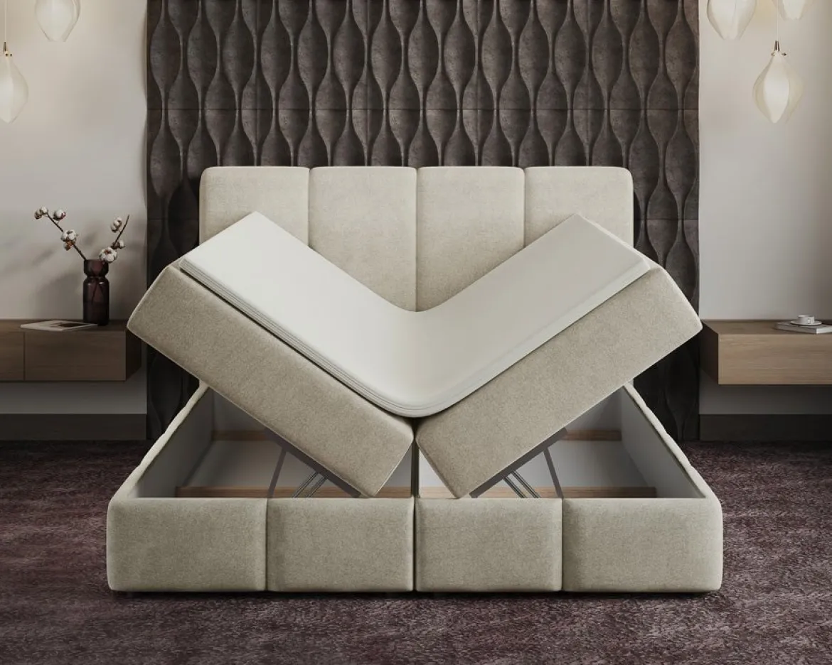 Boxspringbett Venedig Samt mit Stauraum