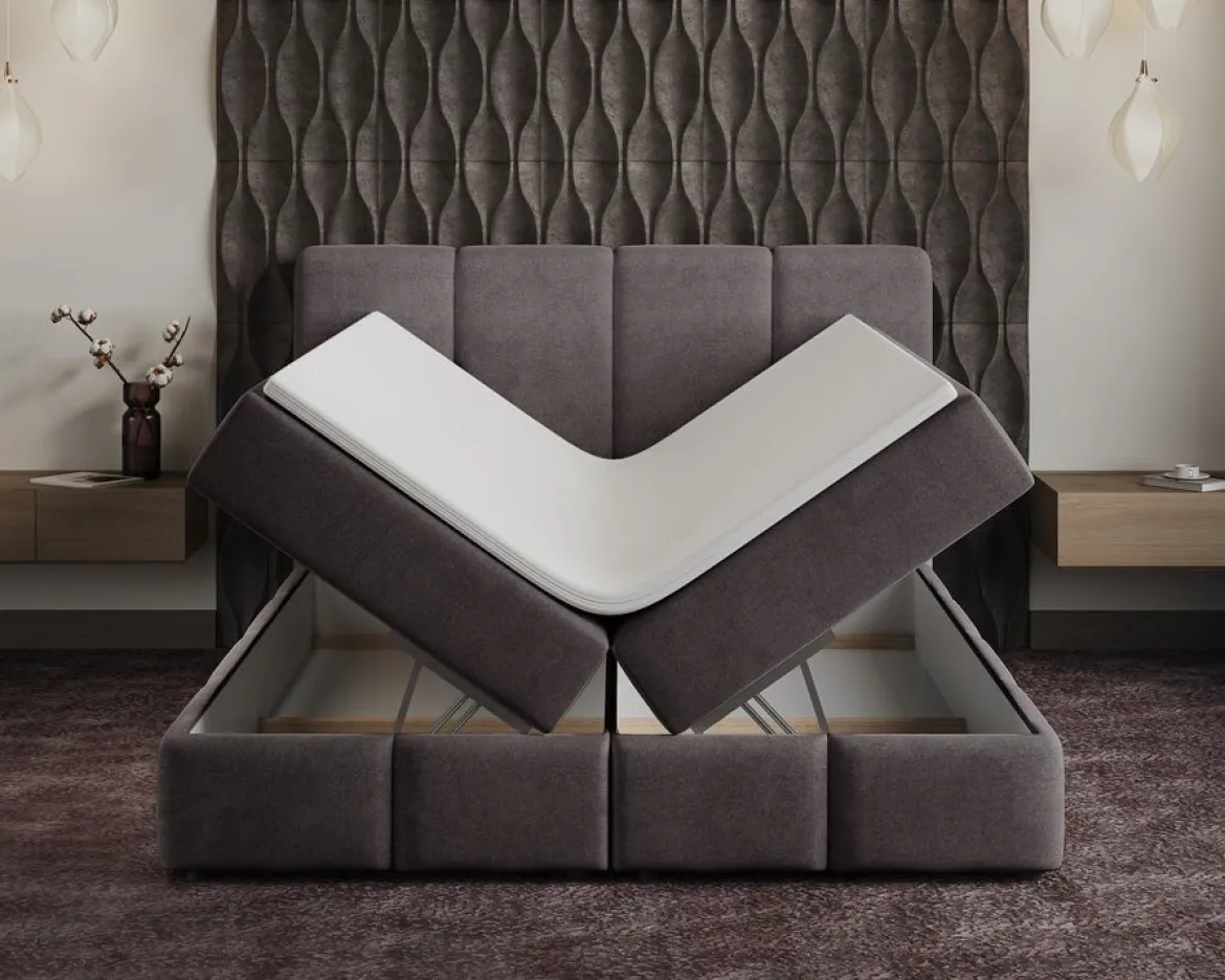 Boxspringbett Venedig Samt mit Stauraum