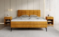 Boxspringbett Vera in Cord mit hohen Füßen