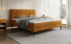 Boxspringbett Vera in Cord mit hohen Füßen