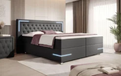 Boxspringbett Verona mit LED (Kunstleder)