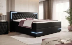 Boxspringbett Verona mit LED (Kunstleder)