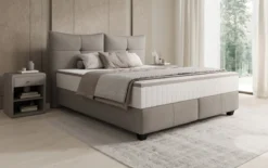 Boxspringbett Veyora in Echtleder