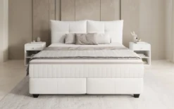 Boxspringbett Veyora in Echtleder